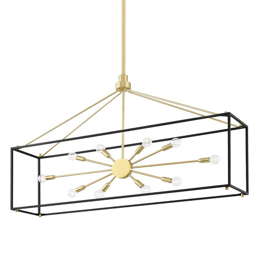 Hudson Valley Glendale 10 Light Island Light, Polished Nickel/Black - 8948-PN-BK
