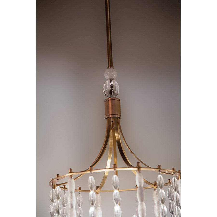 Hudson Valley Whitestone 8 Light Lantern, Aged Brass
