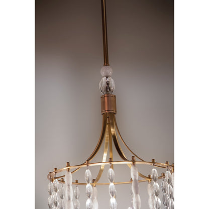 Hudson Valley Whitestone 8 Light Lantern, Aged Brass