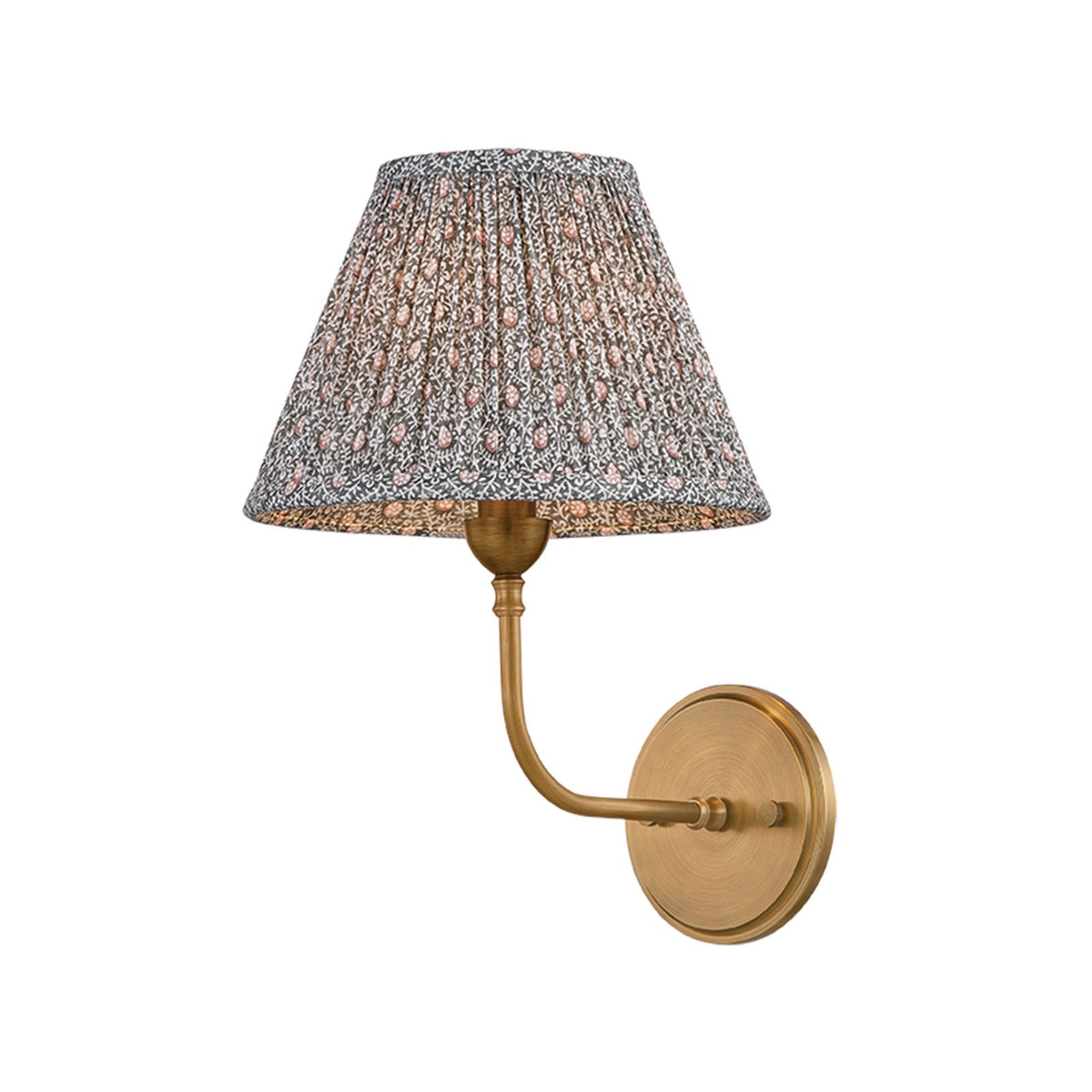 Hudson Valley Garnerville 13in 1-Light Wall Sconce | Patina Brass and Mimosa Moss Textile | Bedroom & Hallway | 9 x 13 in | Model 9341C-PBR