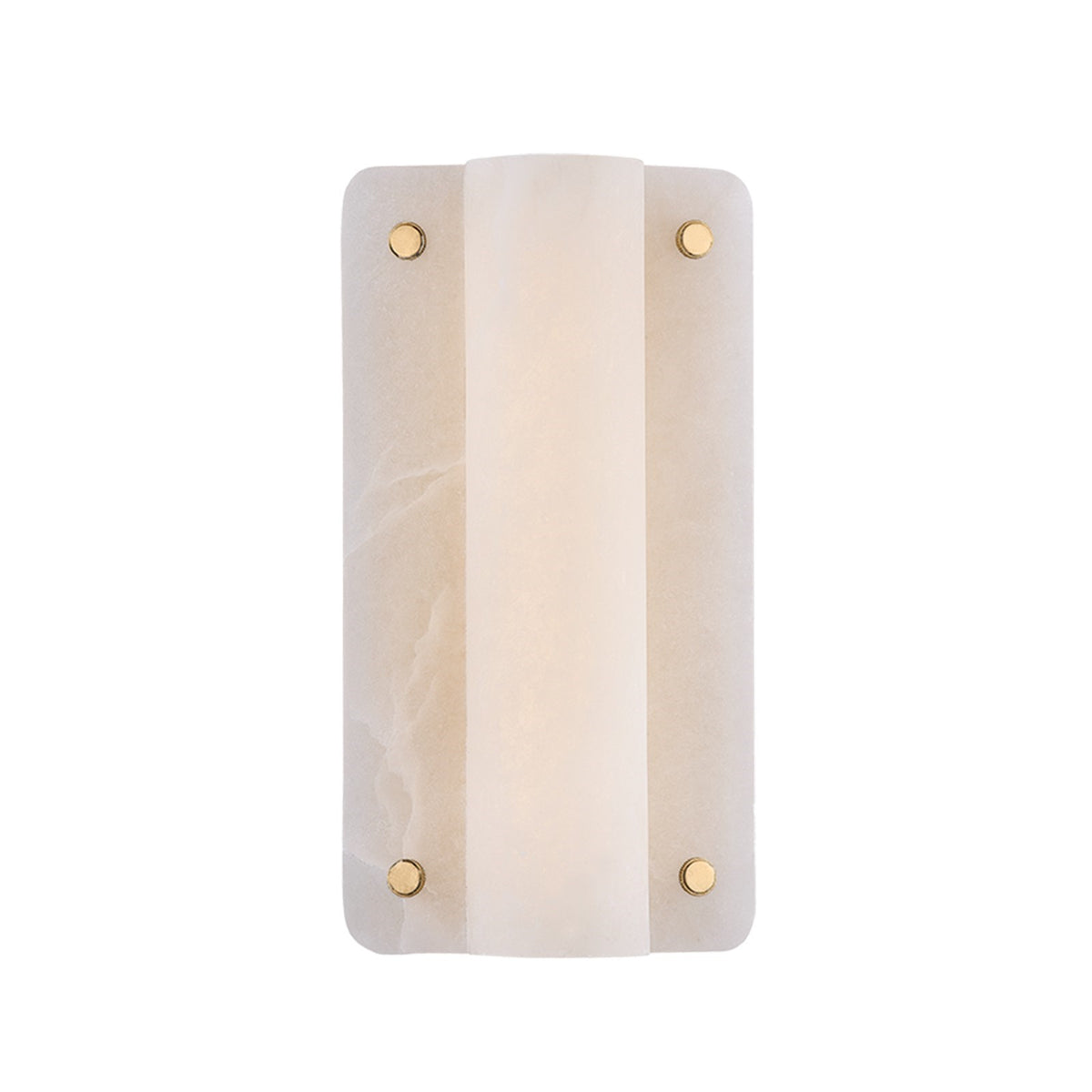 Hudson Valley Sunnybrook 12in 1-Light Wall Sconce | Modern Aged Brass and Alabaster | Bedroom & Hallway Accent Light | 6.5 x 12.25 in | Model 9451-AGB