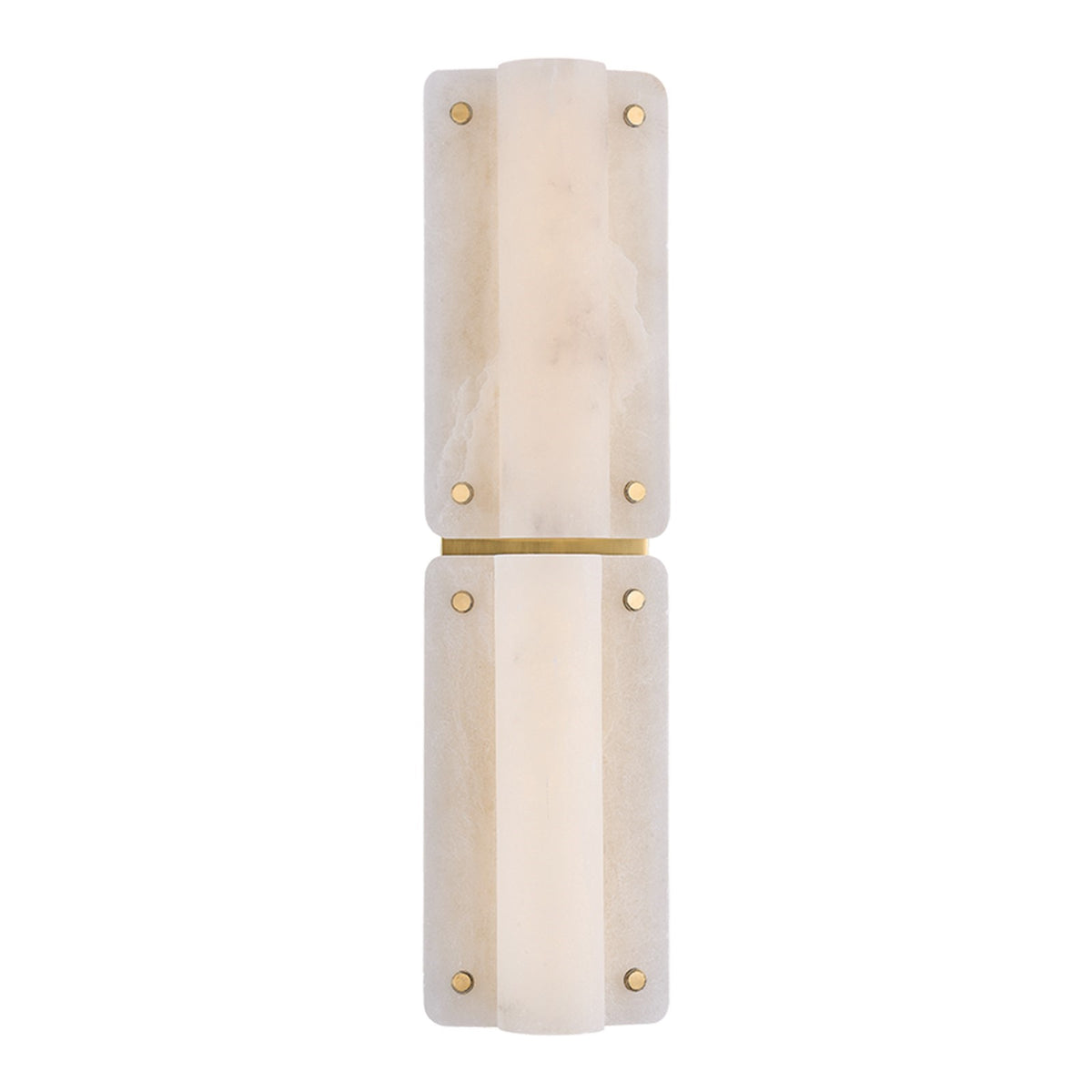 Hudson Valley Sunnybrook 25in 2-Light Wall Sconce | Modern Aged Brass and Alabaster Natural Stone | Bedroom & Hallway Accent Light | Model 9452-AGB