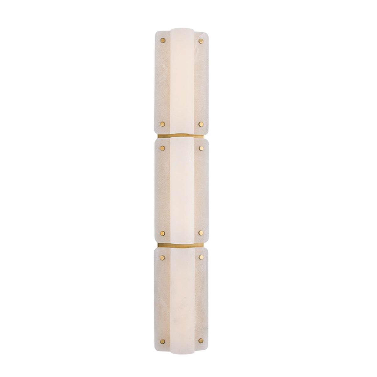 Hudson Valley Sunnybrook 38in 3-Light Wall Sconce | Modern Aged Brass and Alabaster | Bathroom Vanity | 6.5 x 37.75 in | Model 9453-AGB