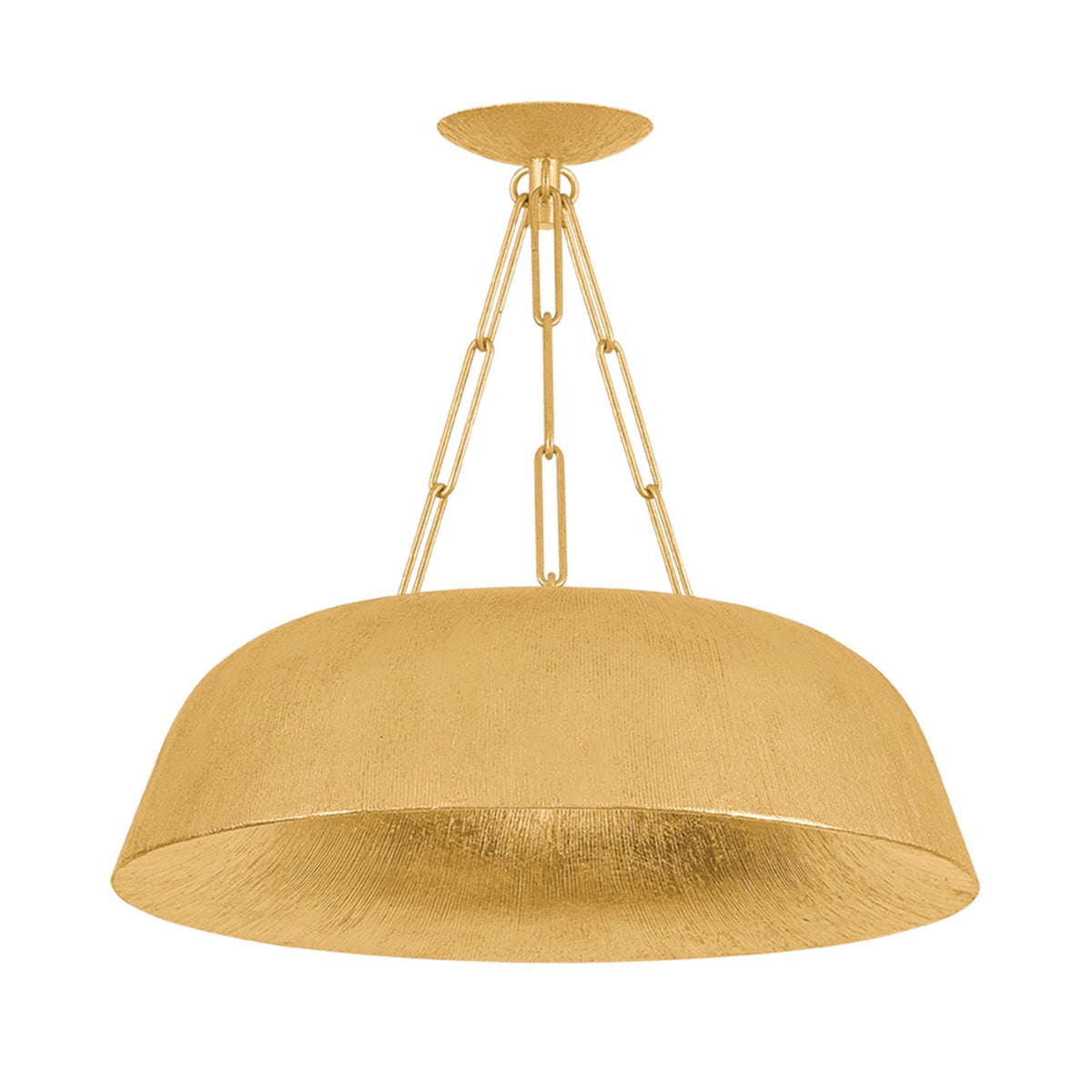 Hudson Valley Highmount 20in LED Drum Chandelier | Combed Vintage Gold Leaf and White Glass | Dining Room & Bedroom | 20 x 6.75 in | Model 9520-VGL