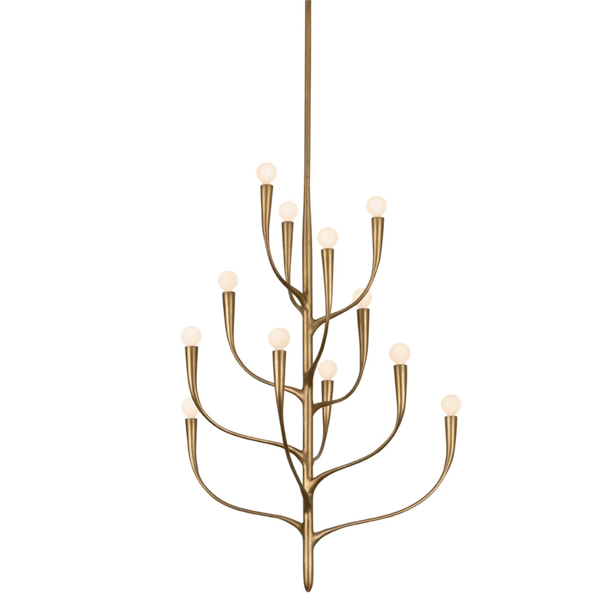 Hudson Valley Labra 32in 12-Light Chandelier | Patina Gold Leaf and Glass | Dining Room & Foyer | 32 x 40 in | Model 9612B-PGL