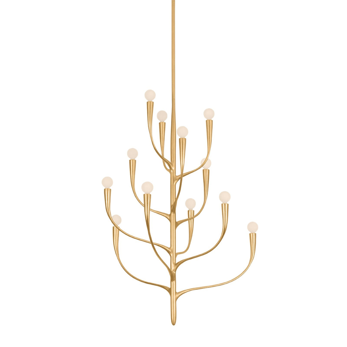 Hudson Valley Labra 32in 12-Light Chandelier | Botanical Vintage Gold Leaf and Glass | Dining Room & Foyer | Model 9612B-VGL