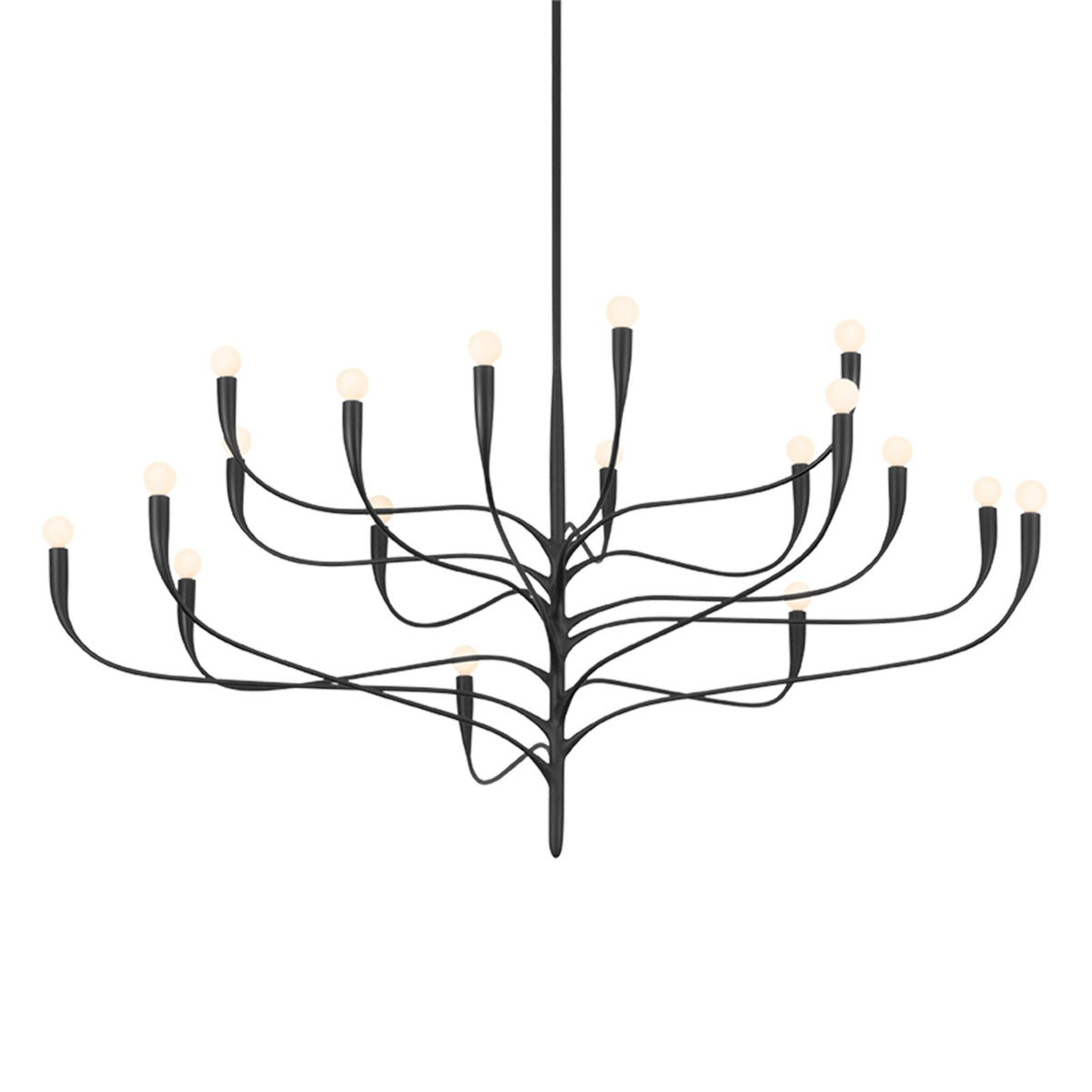 Hudson Valley Labra 66in 18-Light Chandelier | Botanical Aged Iron and Glass Globe | Dining Room & Foyer | 66 x 33 in | Model 9619-AI