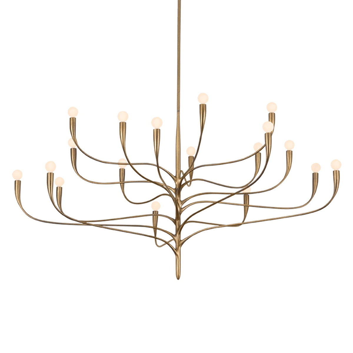 Hudson Valley Labra 66in 18-Light Chandelier | Patina Gold Leaf and Glass | Dining Room & Foyer | 66 x 33 in | Model 9619-PGL