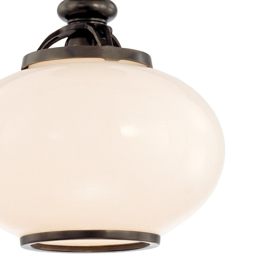 Hudson Valley Canton 1 Light Semi Flush, Old Bronze