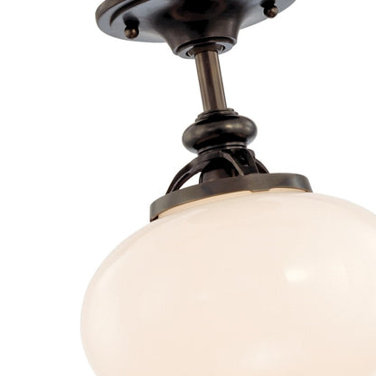 Hudson Valley Canton 1 Light Semi Flush, Old Bronze