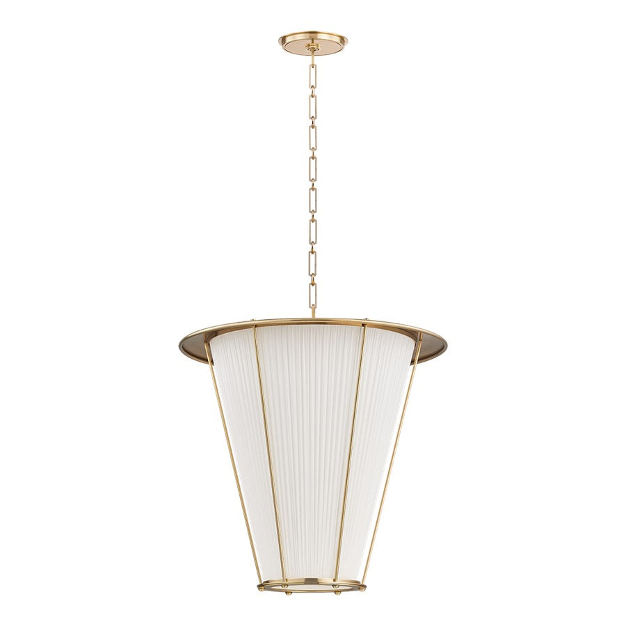 Hudson Valley Ellsworth 1Lt 22" Lantern, Aged Brass/Ivory Silk - AH1723-AGB