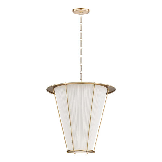 Hudson Valley Ellsworth 1Lt 22" Lantern, Aged Brass/Ivory Silk - AH1723-AGB