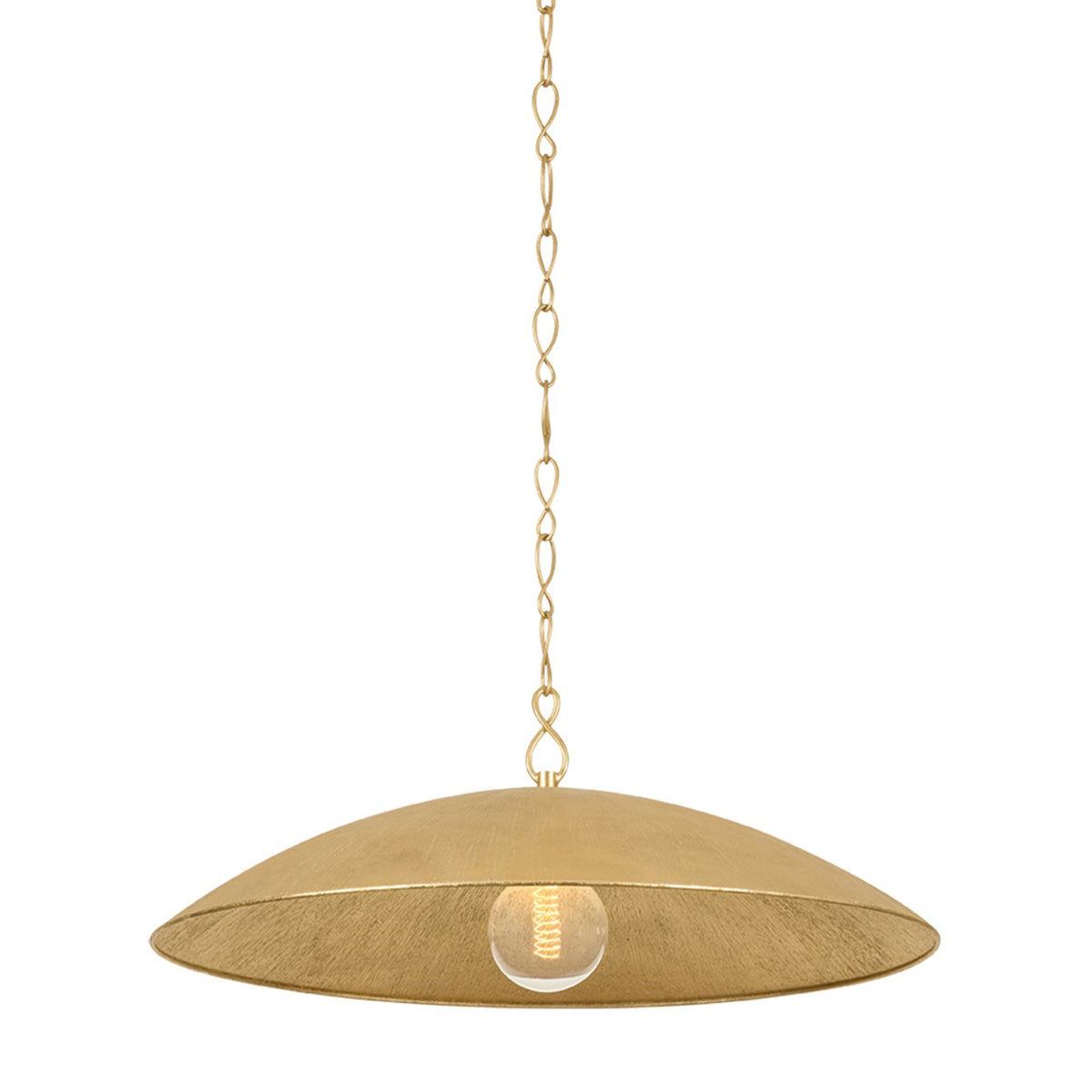 Hudson Valley Eve 32in 1-Light Pendant | Artful Vintage Gold Leaf and Gold Leaf Interior Iron | Dining Room & Entryway | Model BKO1401-VGL-GLI