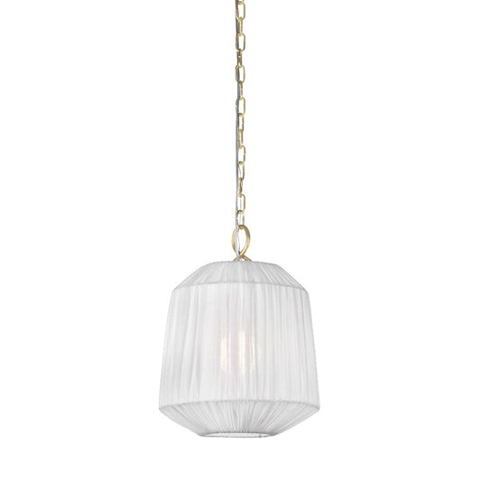 Mitzi Amanza 1 Light 12" Pendant, Aged Brass/White Linen - H1011701S-AGB