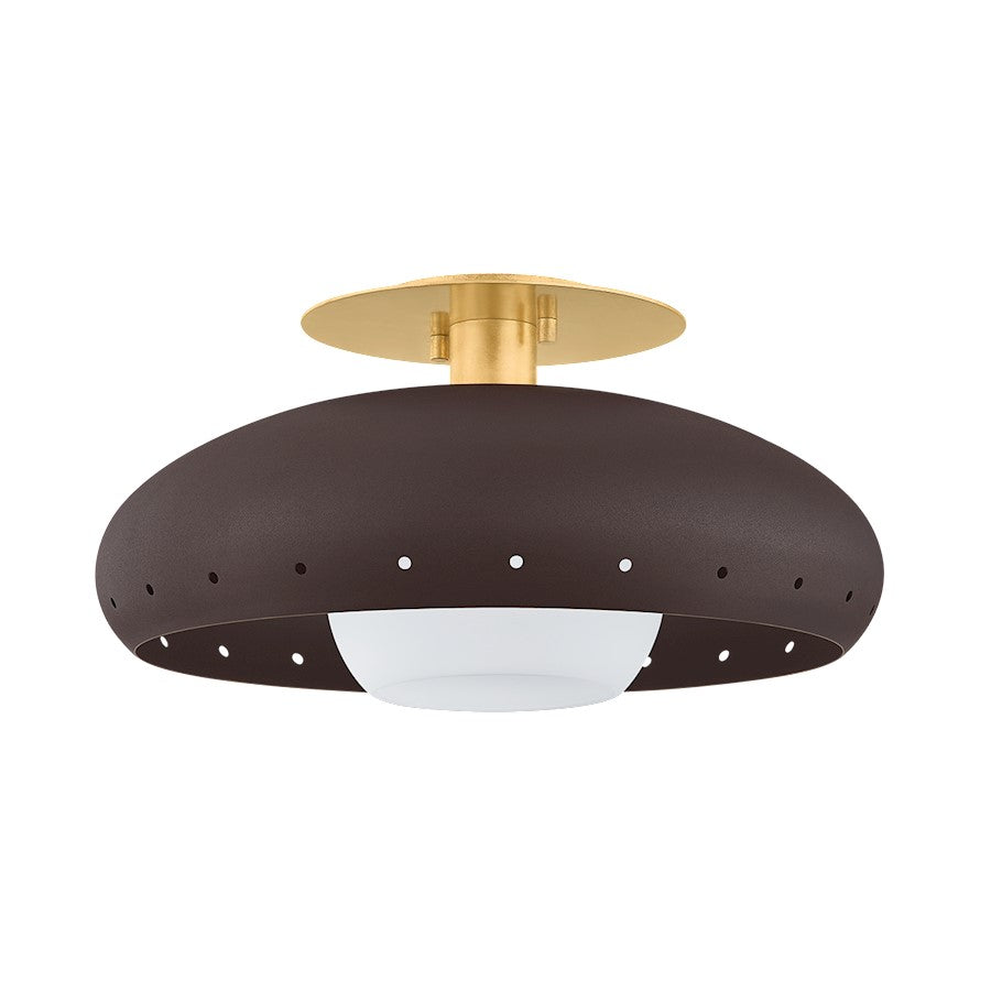 Mitzi Kimber 1 Light Flush Mount, Aged Brass/Bronze/HL - H1015501-VGL-TBZH
