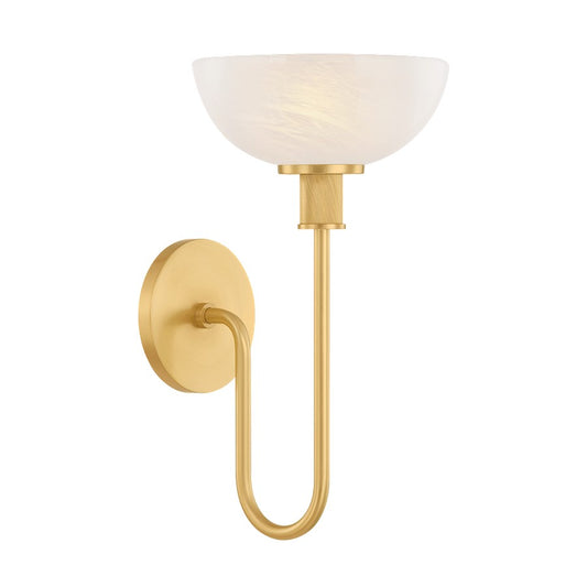 Mitzi Aster 1 Light Wall Sconce, Aged Brass/Cloud - H1016101-AGB