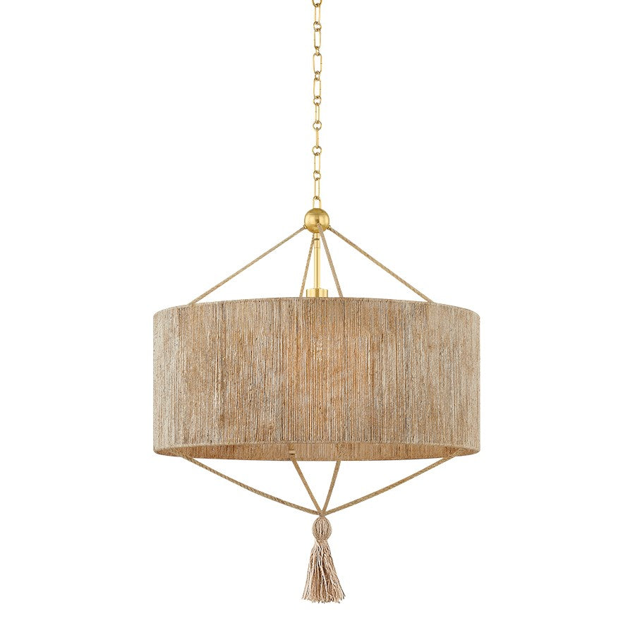 Mitzi Reyn 1 Light 24" Pendant, Aged Brass/Natural String - H1036701L-AGB