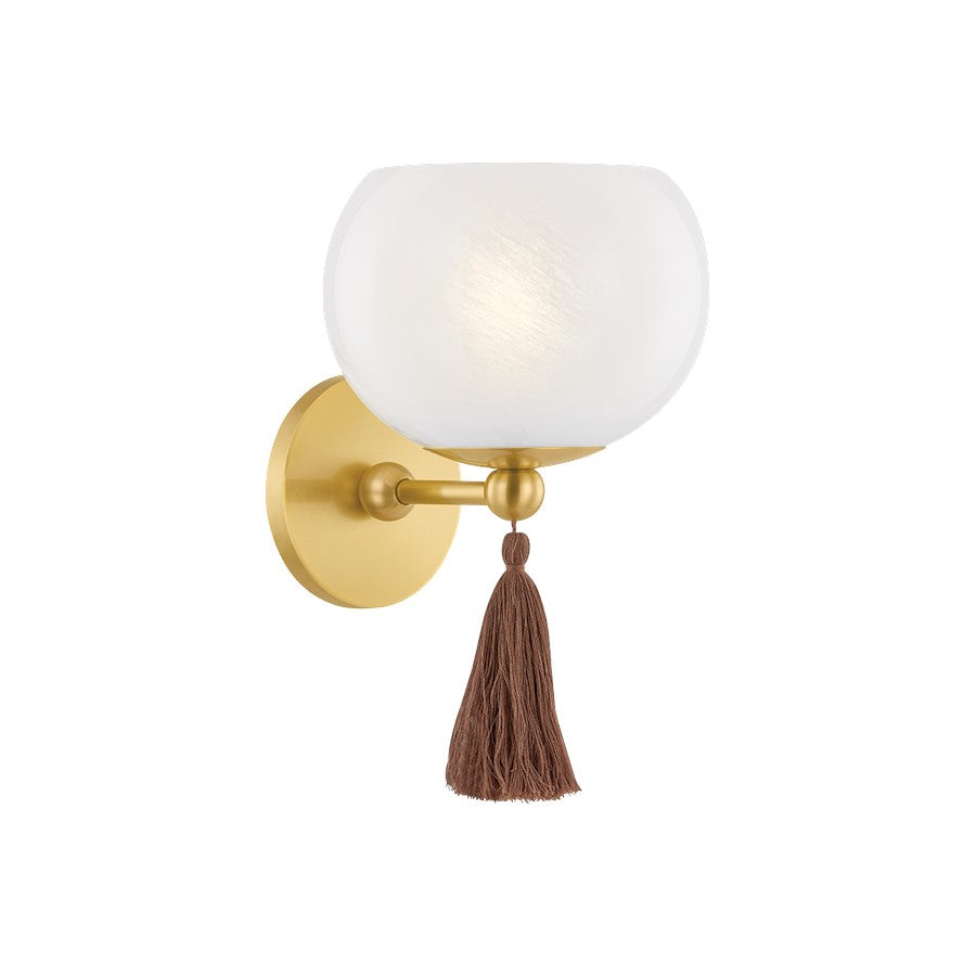 Mitzi Niya 1 Light Wall Sconce, Aged Brass/Cloud - H1039101-AGB