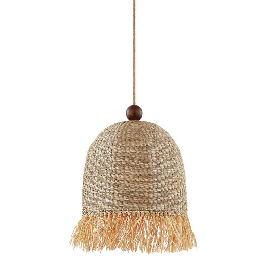 Mitzi Sheri 1 Light Pendant, Aged Brass/Natural Raffia - H1041701-AGB