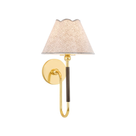 Mitzi Janie 1 Light Wall Sconce, Brass/Bronze/Natural Linen - H1043101-AGB-TRB