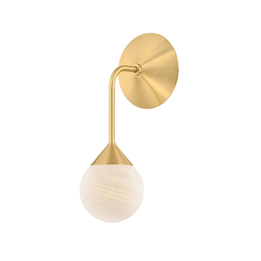 Mitzi Natasha 1 Light Wall Sconce, Aged Brass/Cloud - H1051101-AGB