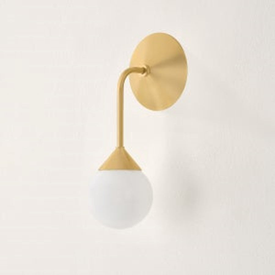 Mitzi Natasha 1 Light Wall Sconce, Aged Brass/Cloud