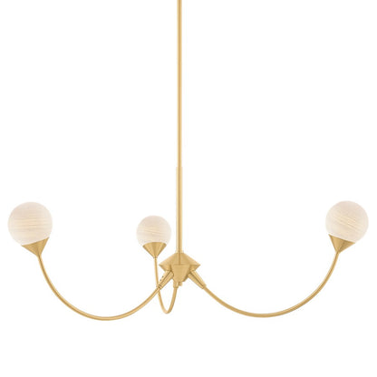 Mitzi Natasha 3 Light Chandelier, Aged Brass/Cloud - H1051803-AGB