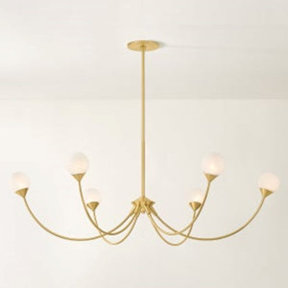 Mitzi Natasha 6 Light Chandelier, Aged Brass/Cloud