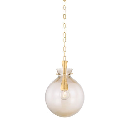 Mitzi Benita 1 Light 12" Pendant, Aged Brass/Light Bronze - H1052701S-AGB