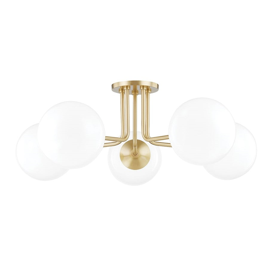 Mitzi Stella 5 Light Semi Flush, White
