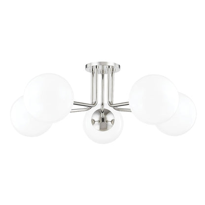 Mitzi Stella 5 Light Semi Flush, White