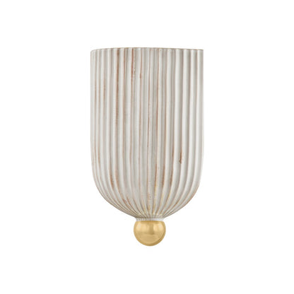 Mitzi Amira 1Lt Wall Sconce, Brass/Ceramic Fluted Cream - H1056101-AGB-CFC