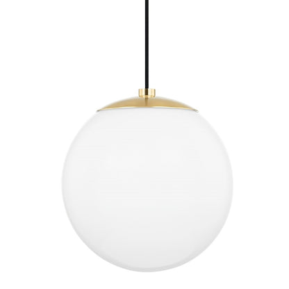 1 Light Large Pendant, White