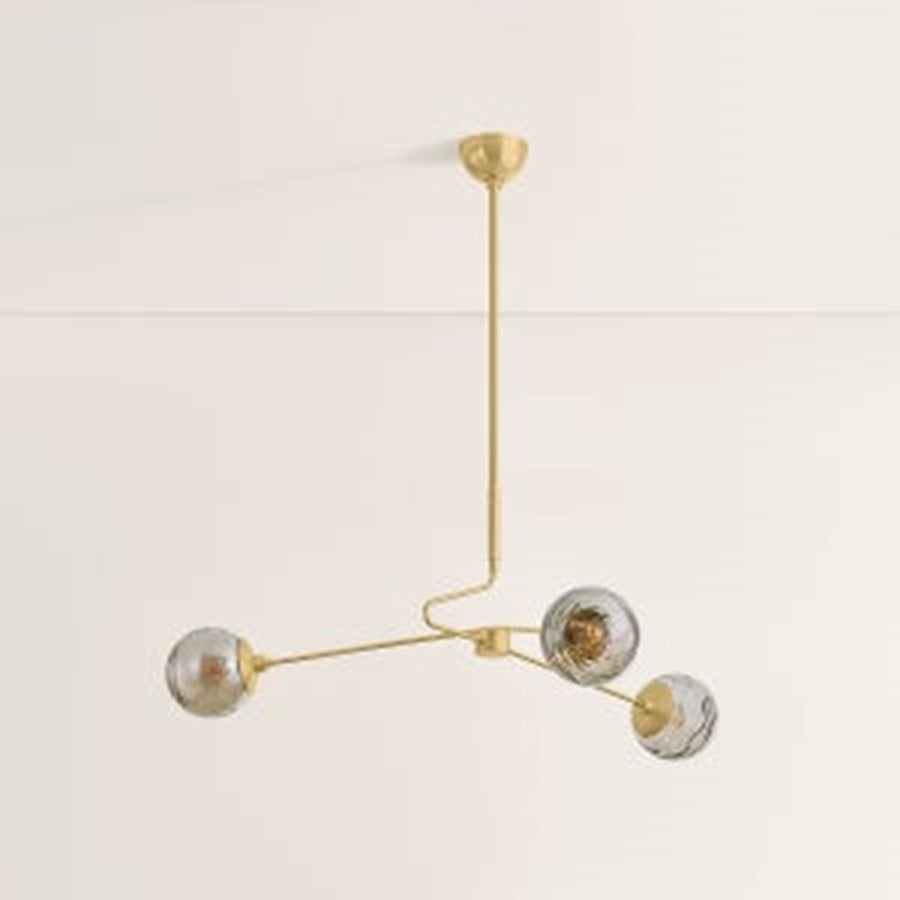 Mitzi Nyla 3 Light Chandelier, Aged Brass