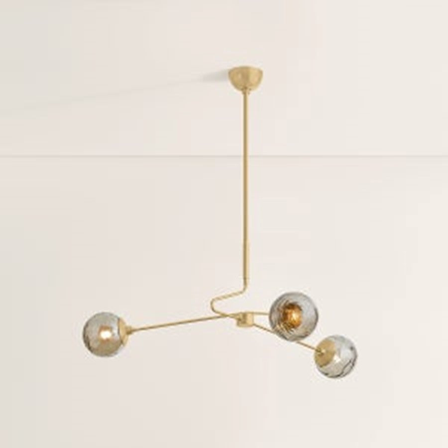 Mitzi Nyla 3 Light Chandelier, Aged Brass