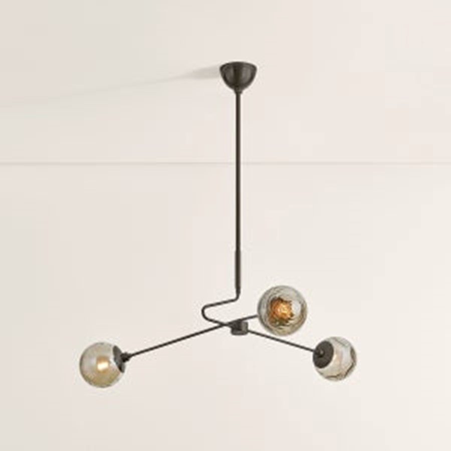 Mitzi Nyla 3 Light Chandelier, Aged Brass