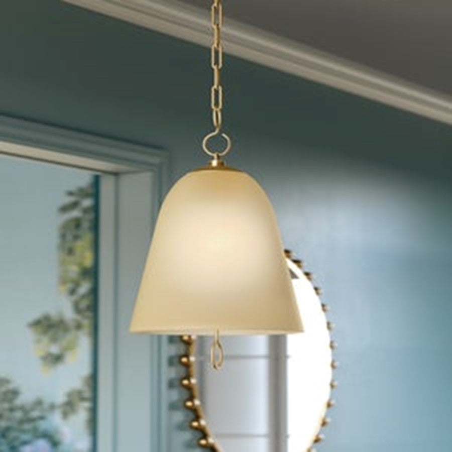 Mitzi Christine 1Lt 14" Pendant, Brass/Champagne Etched In/Out
