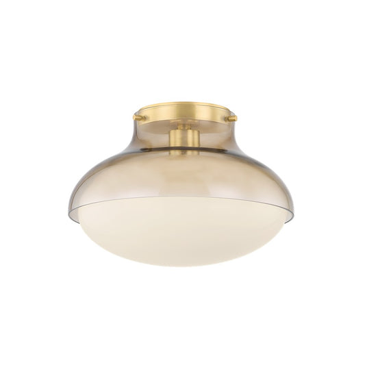 Mitzi Gianna 1 Light Flush Mount, Aged Brass/Topaz - H1061501-AGB
