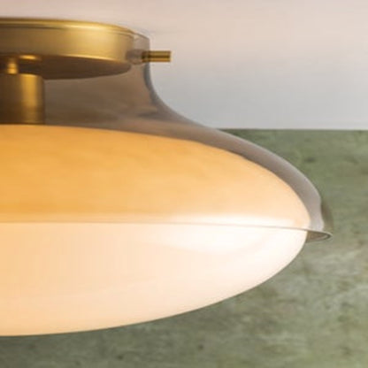 Mitzi Gianna 1 Light Flush Mount, Aged Brass/Topaz