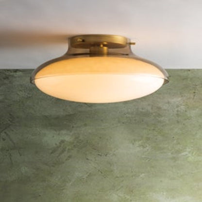 Mitzi Gianna 1 Light Flush Mount, Aged Brass/Topaz