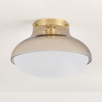 Mitzi Gianna 1 Light Flush Mount, Aged Brass/Topaz