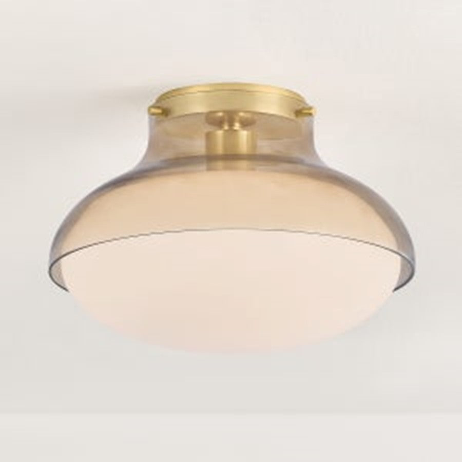 Mitzi Gianna 1 Light Flush Mount, Aged Brass/Topaz
