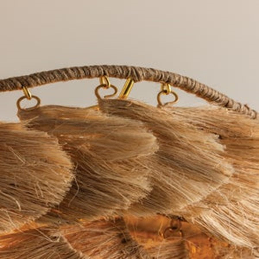 Mitzi Daria 1 Light 20" Chandelier, Aged Brass/Banana Fiber