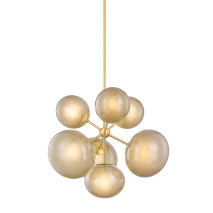 Mitzi ZALEY 7 Light Chandelier, Aged Brass/Light Bronze - H1073807-AGB
