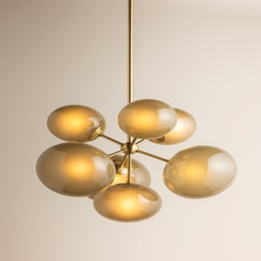 Mitzi Zaley 7 Light Chandelier, Aged Brass/Light Bronze