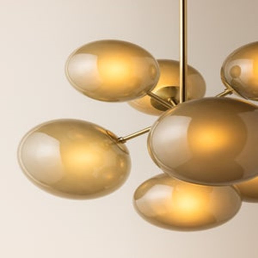 Mitzi Zaley 7 Light Chandelier, Aged Brass/Light Bronze