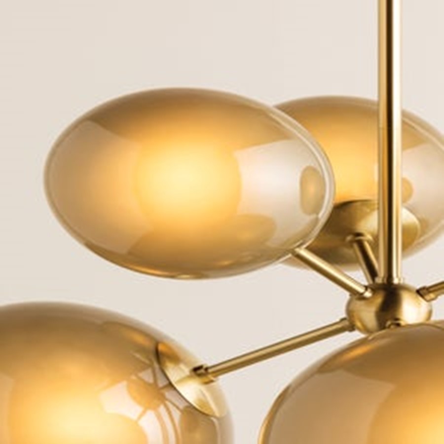 Mitzi Zaley 7 Light Chandelier, Aged Brass/Light Bronze