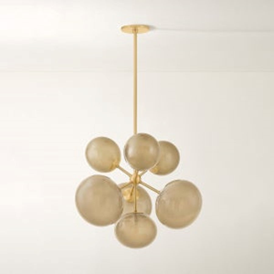 Mitzi Zaley 7 Light Chandelier, Aged Brass/Light Bronze