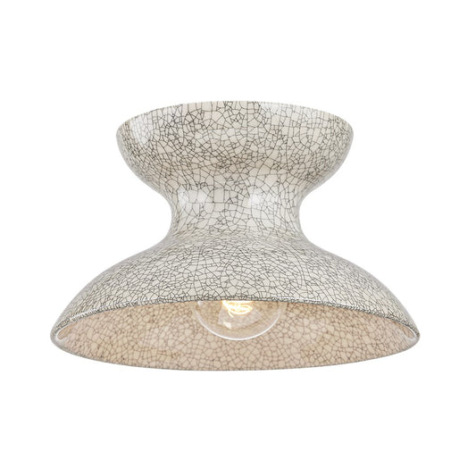 Mitzi Carina 1Lt Flush Mount, Brass/Ceramic Belgian Crackle - H1074501-AGB-CBC
