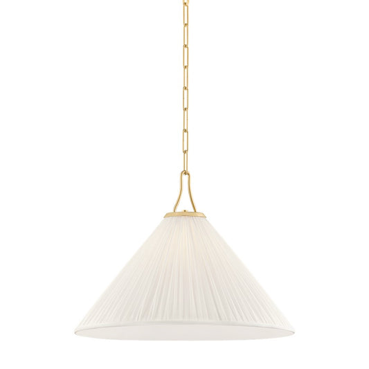 Mitzi Merida 1 Light 22" Pendant, Aged Brass/Faux Silk - H1076701L-AGB